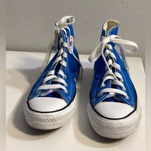 Blue High-Top Sneakers with White Laces